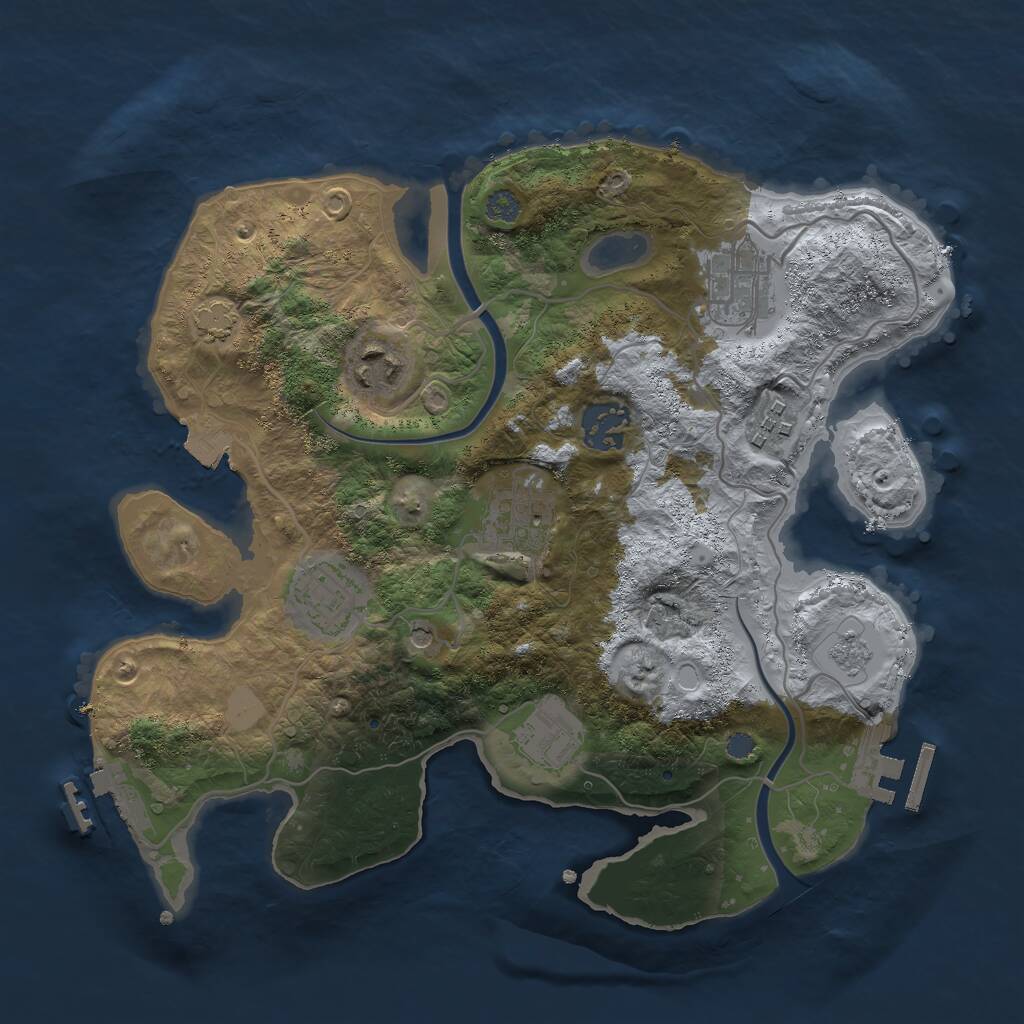 Rust Map: Procedural Map, Size: 3000, Seed: 1874164217, 14 Monuments