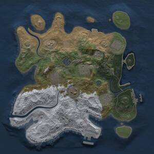 Thumbnail Rust Map: Procedural Map, Size: 3000, Seed: 1129521452, 12 Monuments