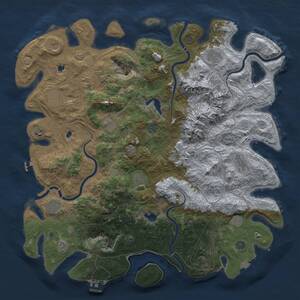 Thumbnail Rust Map: Procedural Map, Size: 5000, Seed: 19452761, 19 Monuments