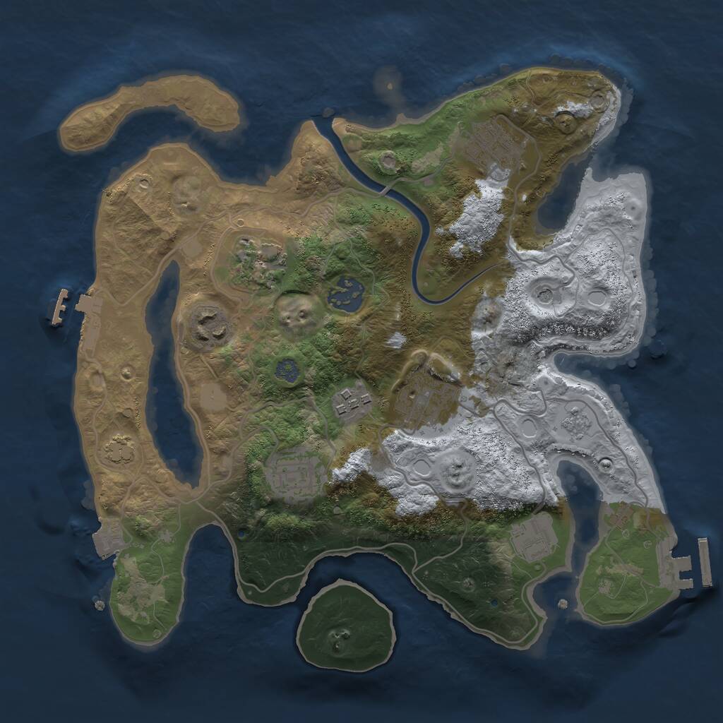 Rust Map: Procedural Map, Size: 3000, Seed: 820036804, 15 Monuments