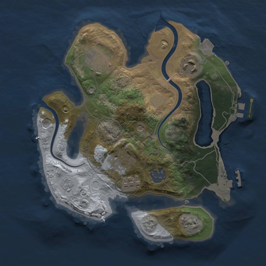 Rust Map: Procedural Map, Size: 2500, Seed: 1519968327, 13 Monuments