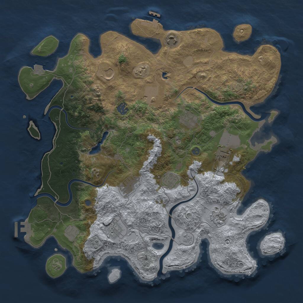Rust Map: Procedural Map, Size: 4000, Seed: 1823876256, 19 Monuments