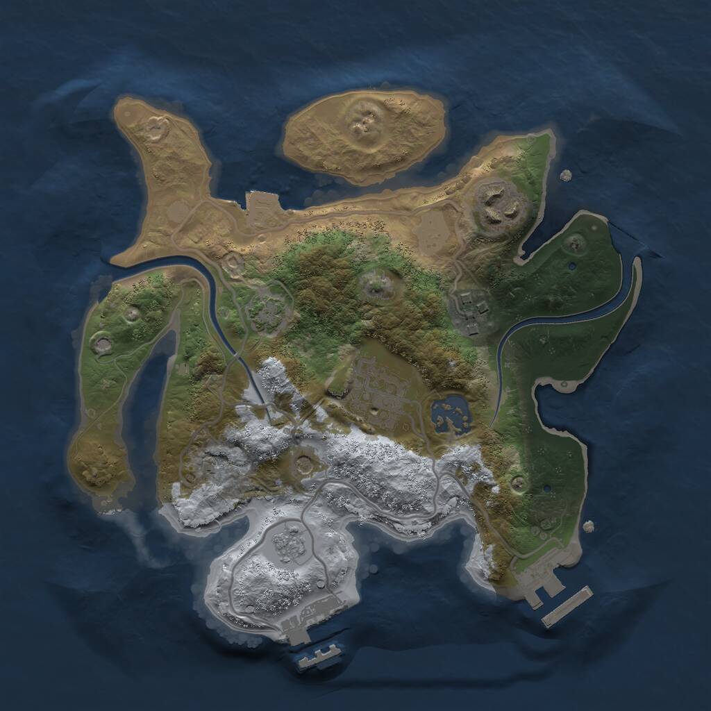 Rust Map: Procedural Map, Size: 2500, Seed: 1952386760, 12 Monuments