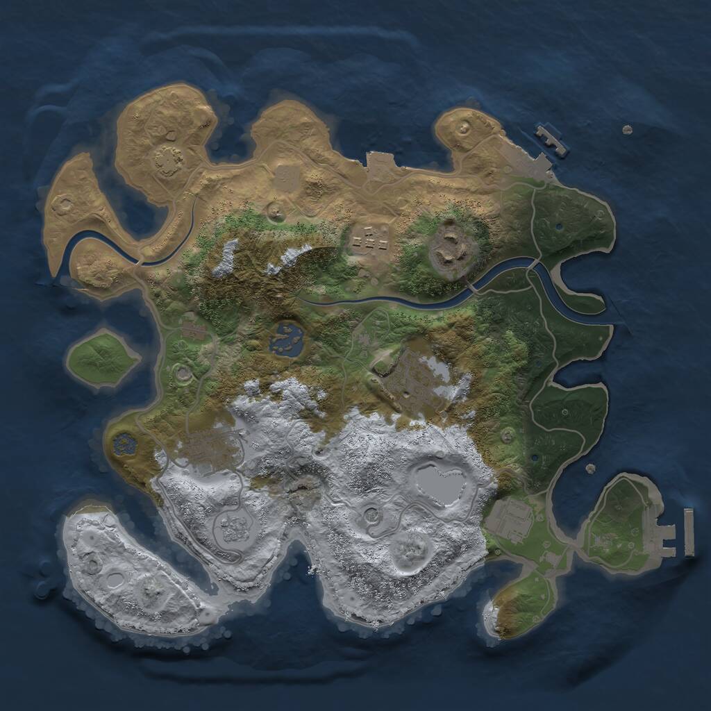 Rust Map: Procedural Map, Size: 3000, Seed: 71849, 13 Monuments