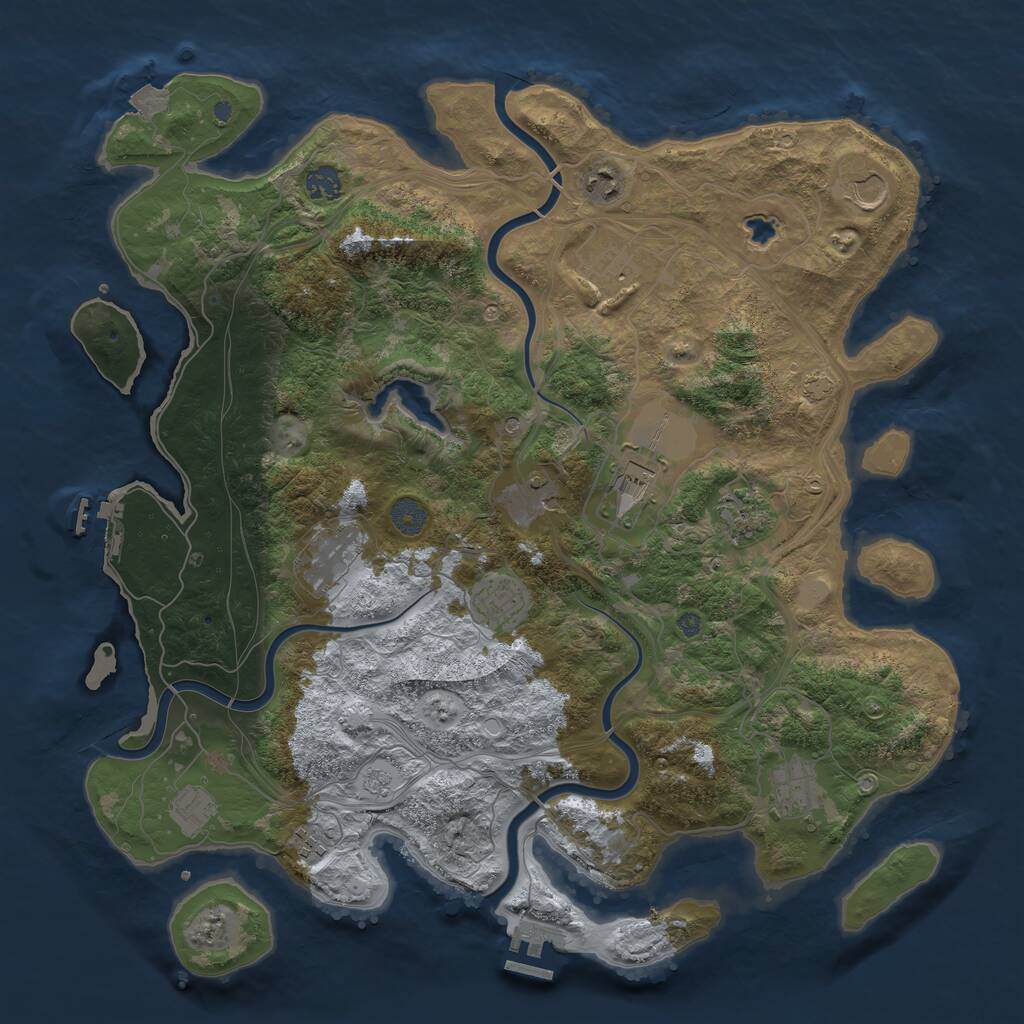 Rust Map: Procedural Map, Size: 4250, Seed: 738655229, 19 Monuments
