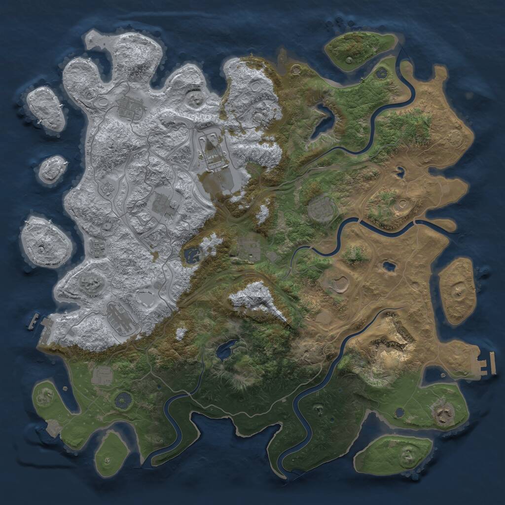 Rust Map: Procedural Map, Size: 4500, Seed: 307255825, 19 Monuments