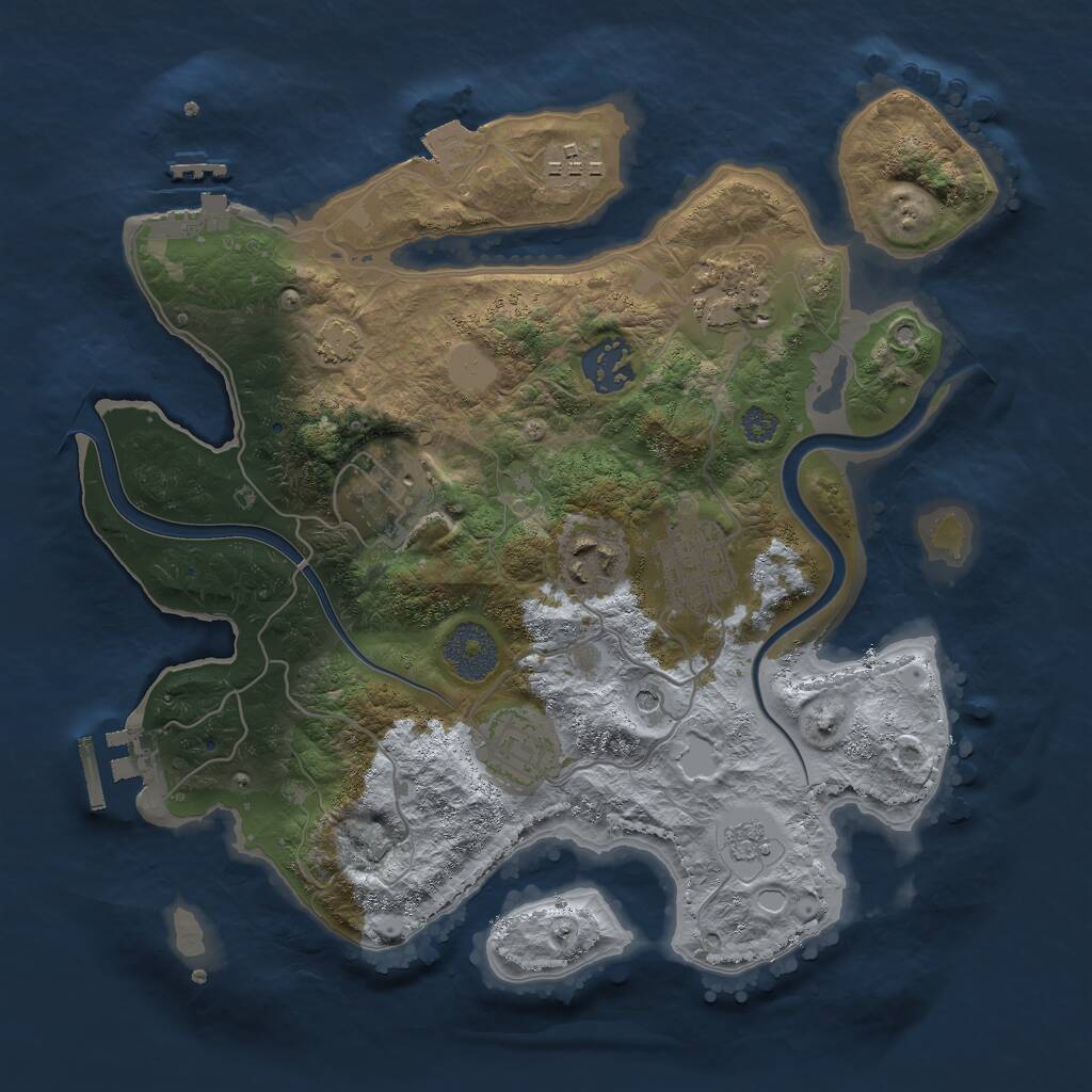 Rust Map: Procedural Map, Size: 3000, Seed: 500207979, 15 Monuments