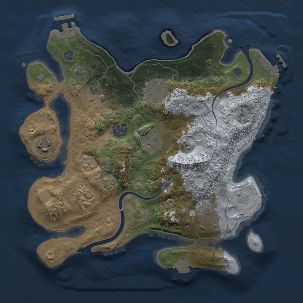 Rust Map: Procedural Map, Size: 3000, Seed: 305699603, 16 Monuments