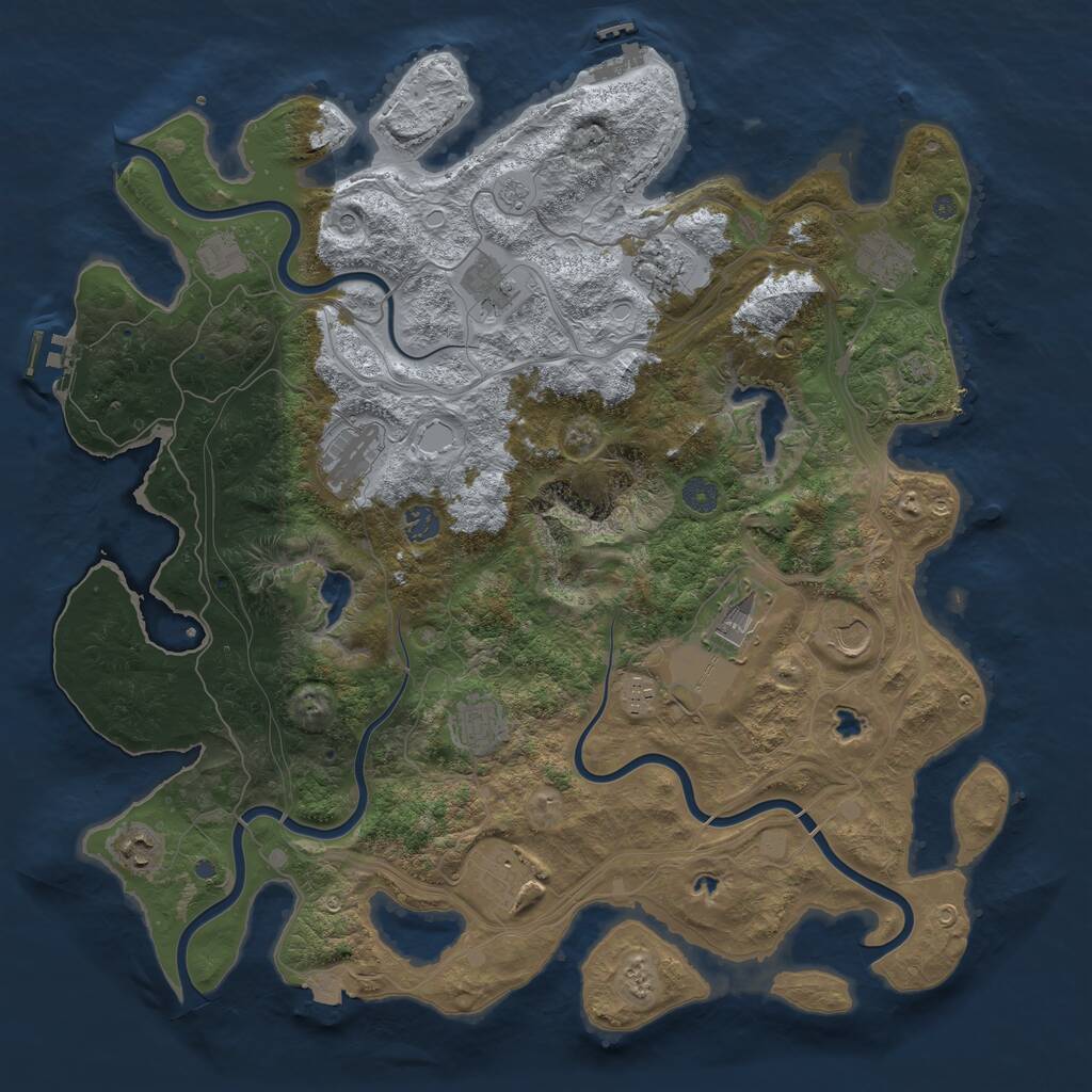 Rust Map: Procedural Map, Size: 4500, Seed: 119413664, 19 Monuments