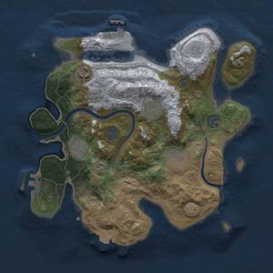 Thumbnail Rust Map: Procedural Map, Size: 3000, Seed: 1076739414, 13 Monuments