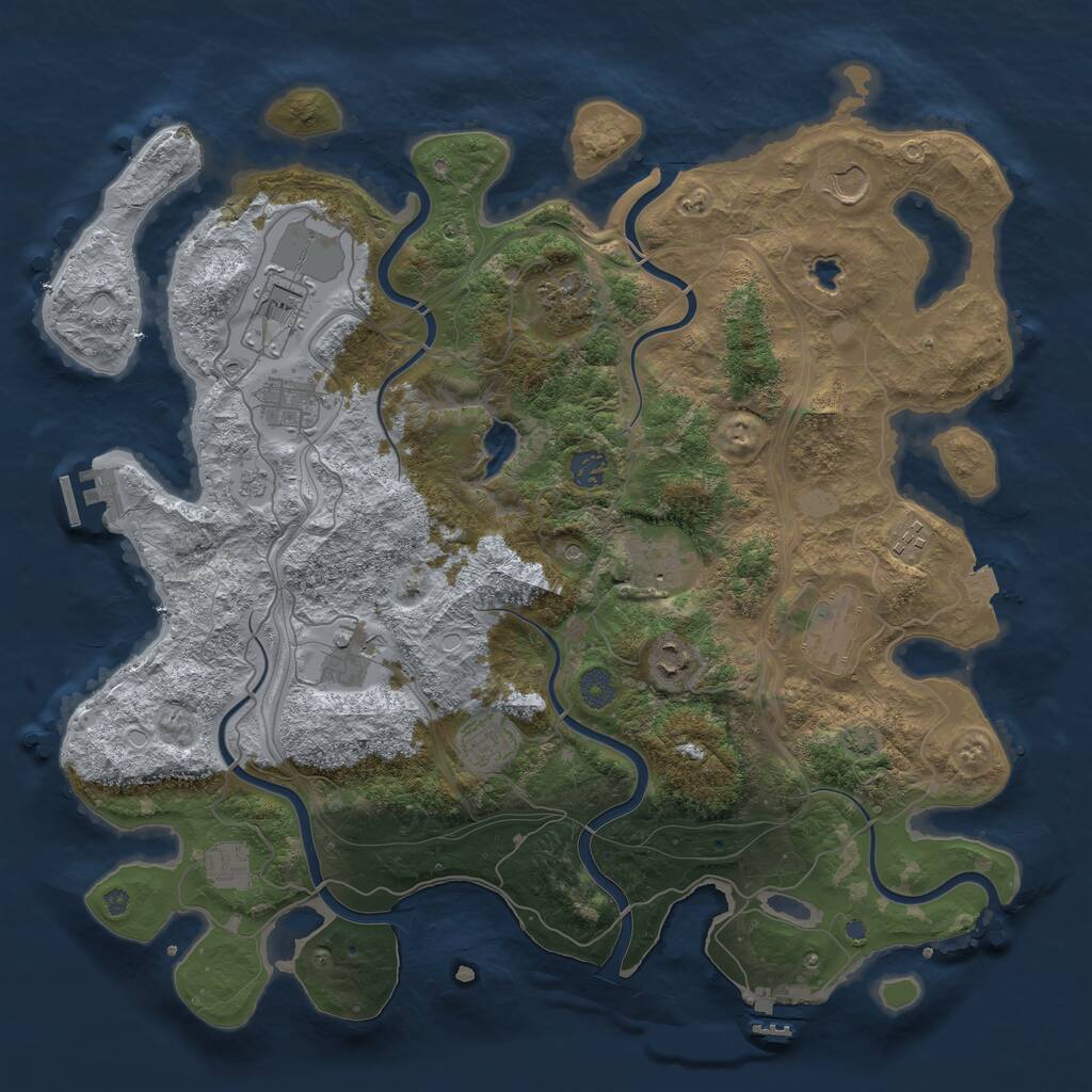 Rust Map: Procedural Map, Size: 4250, Seed: 1289664809, 17 Monuments