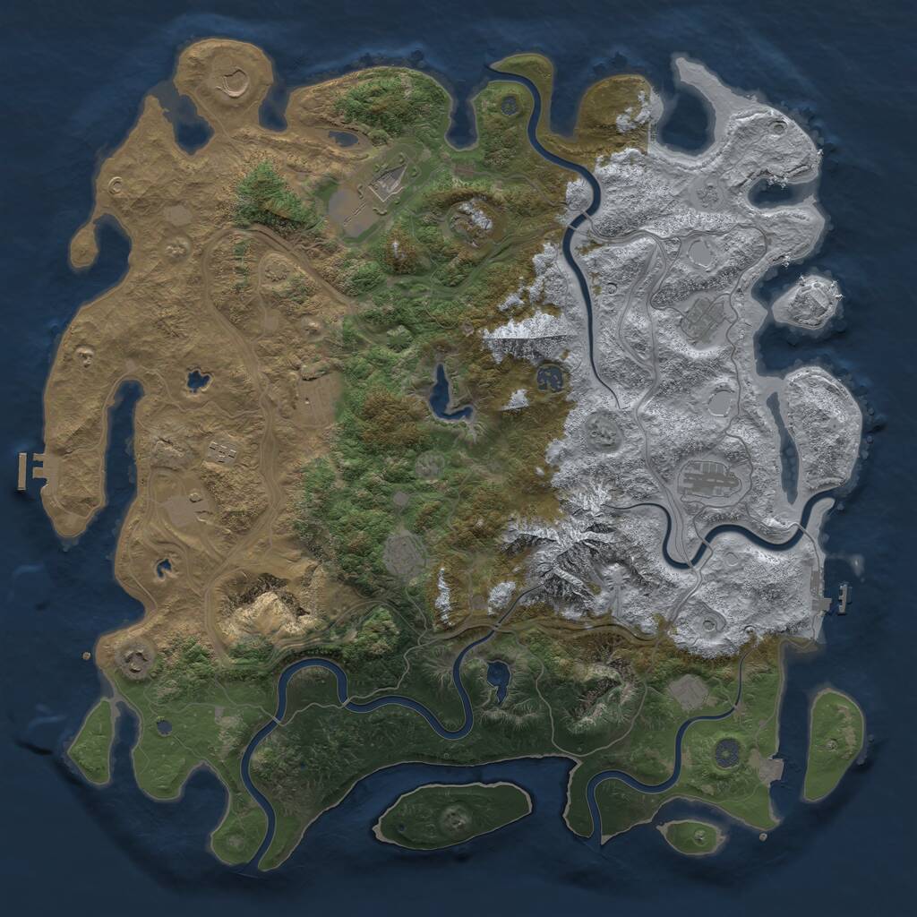 Rust Map: Procedural Map, Size: 5000, Seed: 1504513247, 19 Monuments