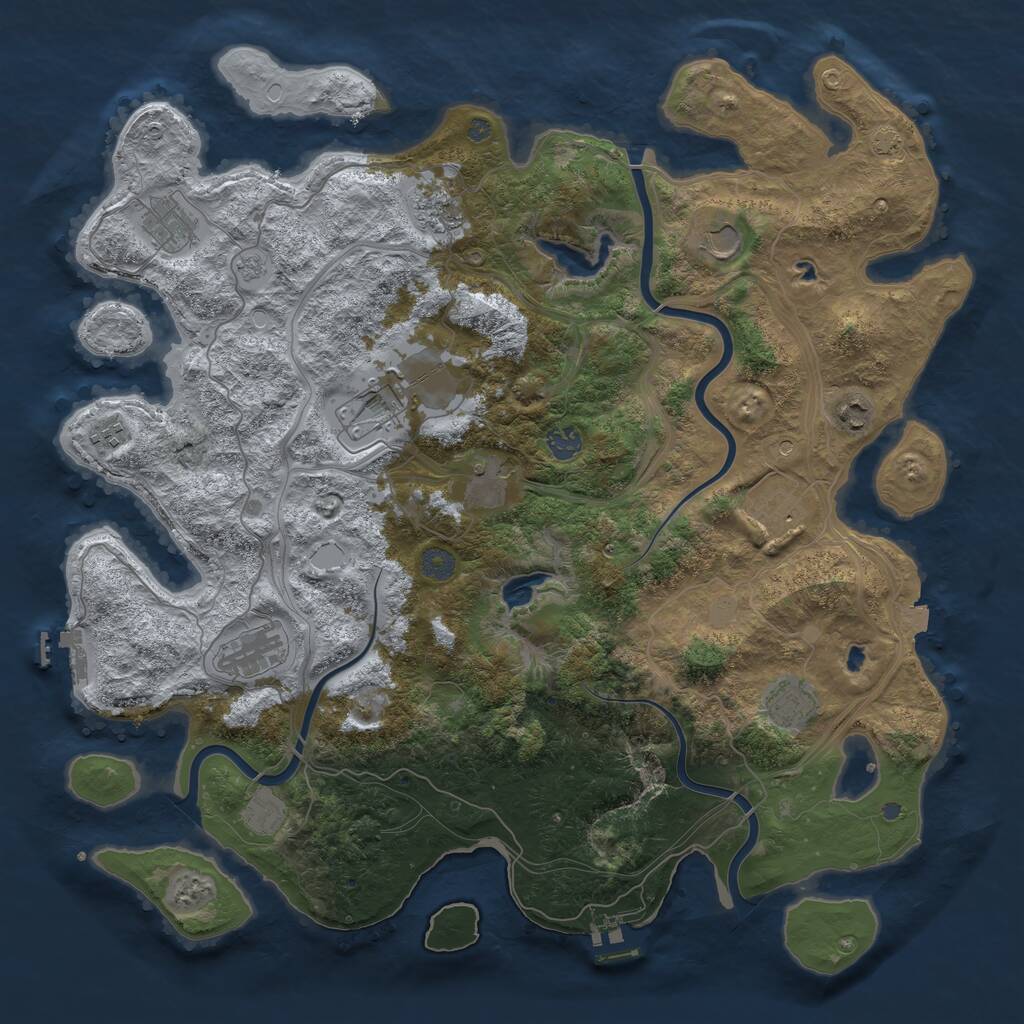 Rust Map: Procedural Map, Size: 4500, Seed: 1546782, 19 Monuments