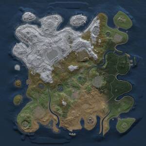 Thumbnail Rust Map: Procedural Map, Size: 3500, Seed: 1027347932, 16 Monuments