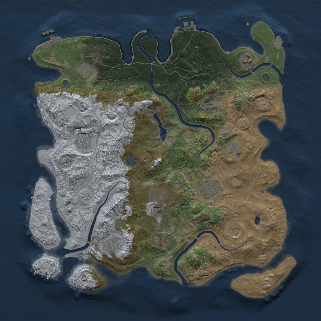Rust Map: Procedural Map, Size: 4250, Seed: 661457297, 19 Monuments