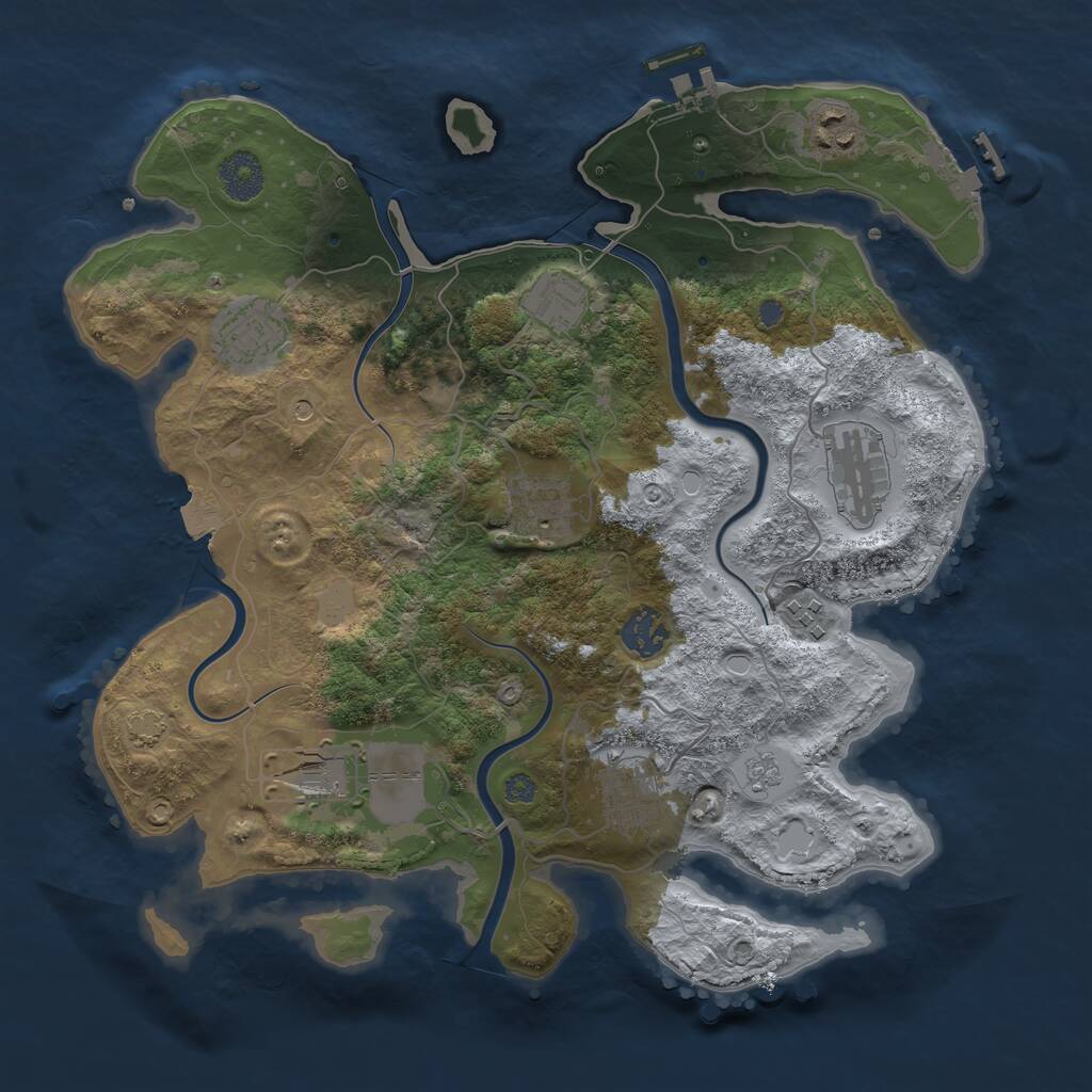 Rust Map: Procedural Map, Size: 3500, Seed: 1697524560, 16 Monuments