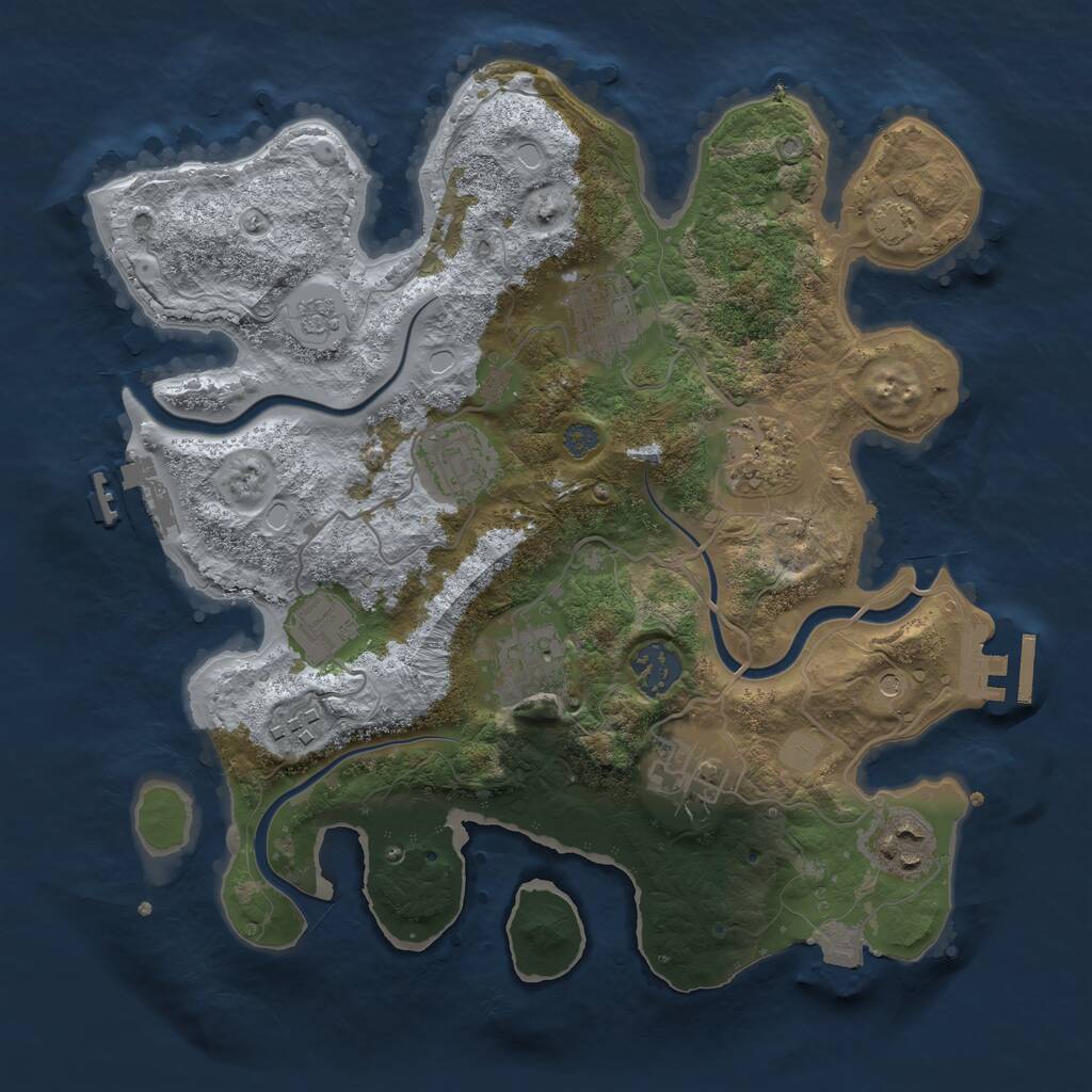 Rust Map: Procedural Map, Size: 3200, Seed: 2131242, 16 Monuments