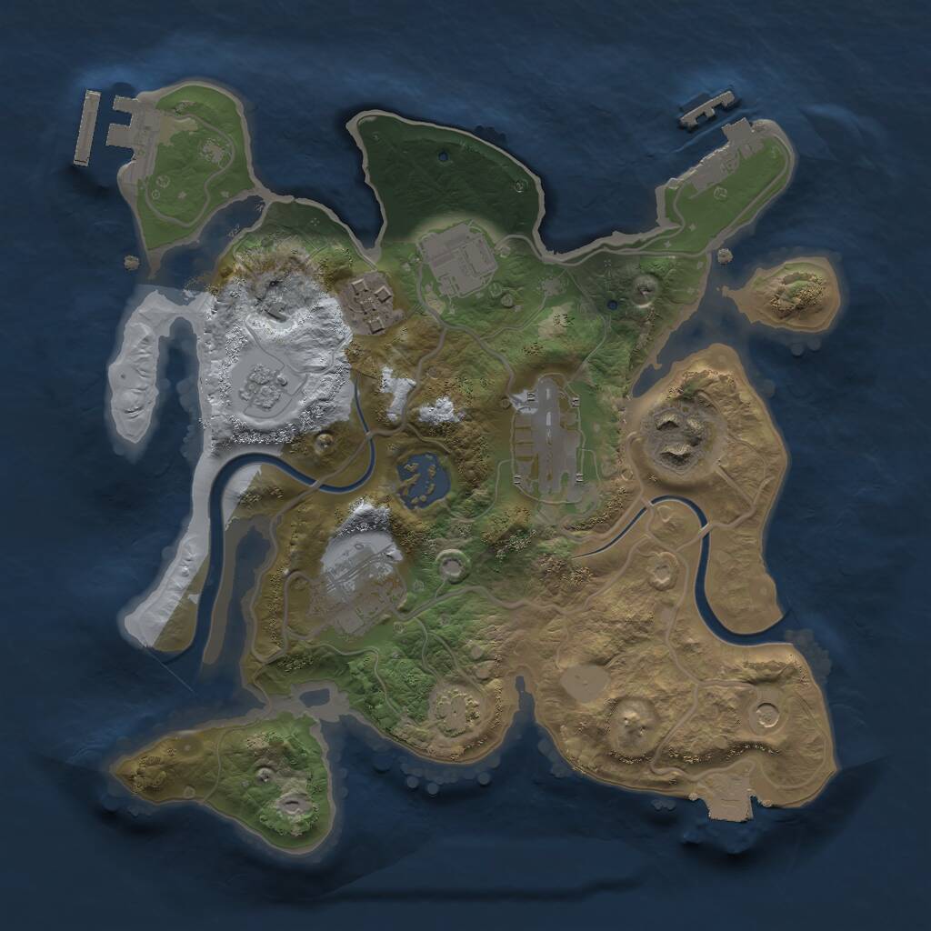 Rust Map: Procedural Map, Size: 2500, Seed: 819921473, 13 Monuments