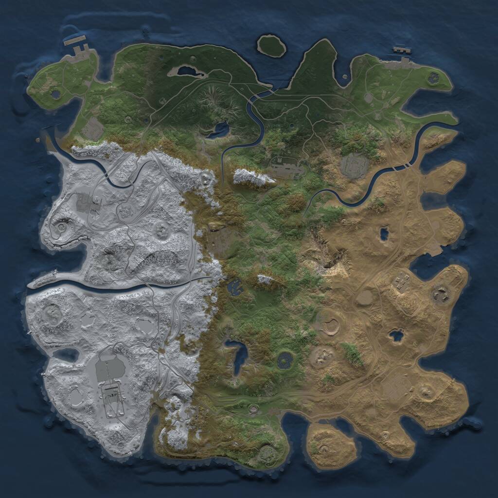 Rust Map: Procedural Map, Size: 4500, Seed: 1769721460, 19 Monuments