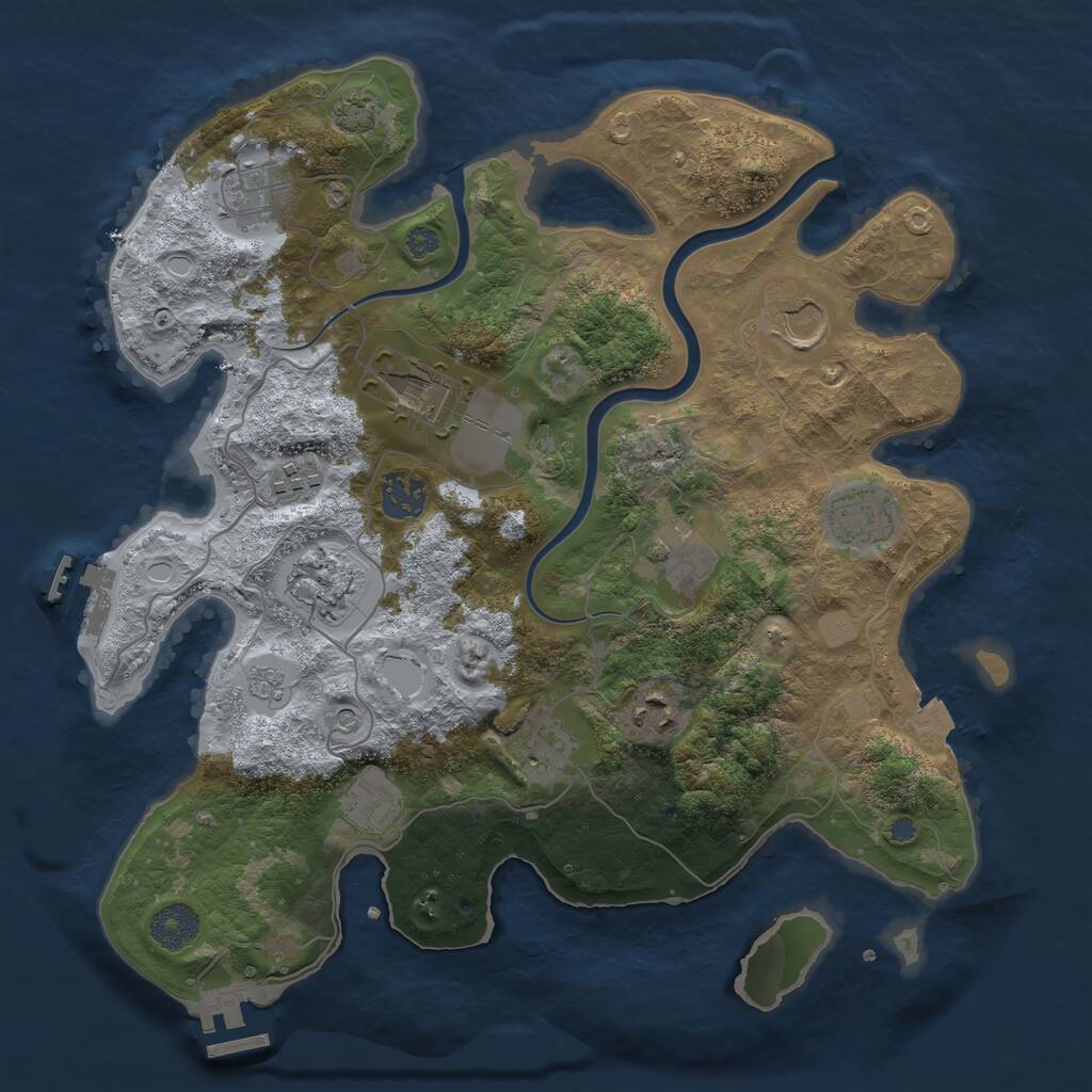 Rust Map: Procedural Map, Size: 3500, Seed: 189419, 18 Monuments