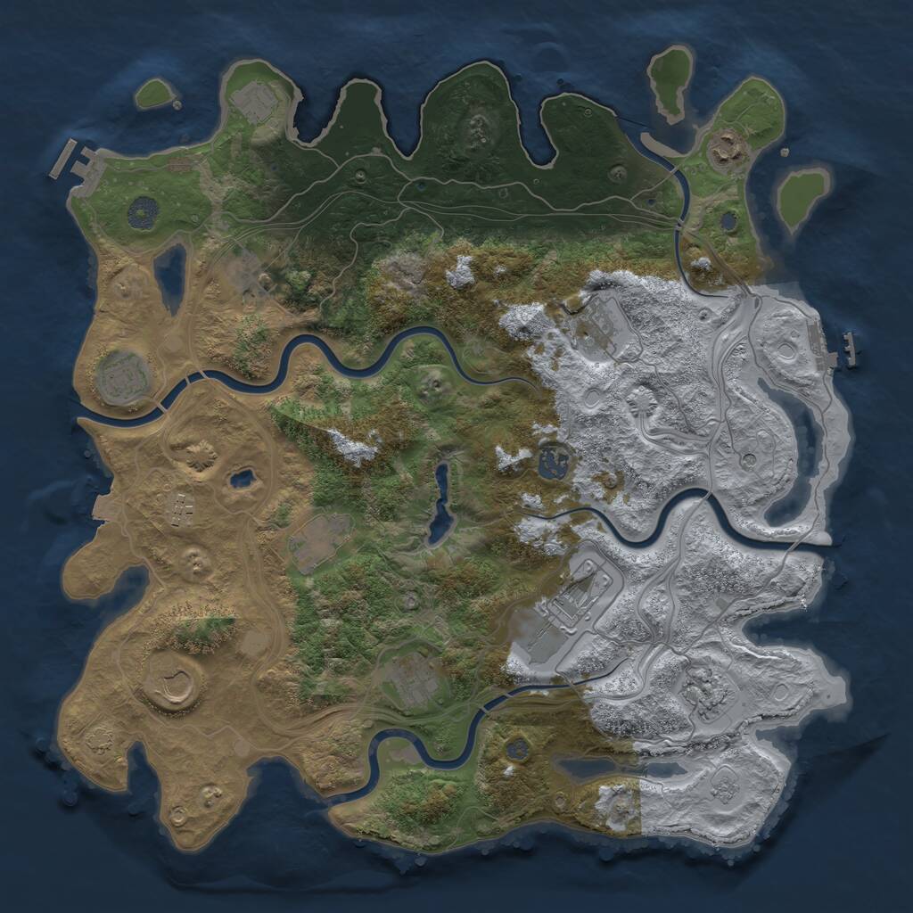 Rust Map: Procedural Map, Size: 4250, Seed: 699843, 19 Monuments