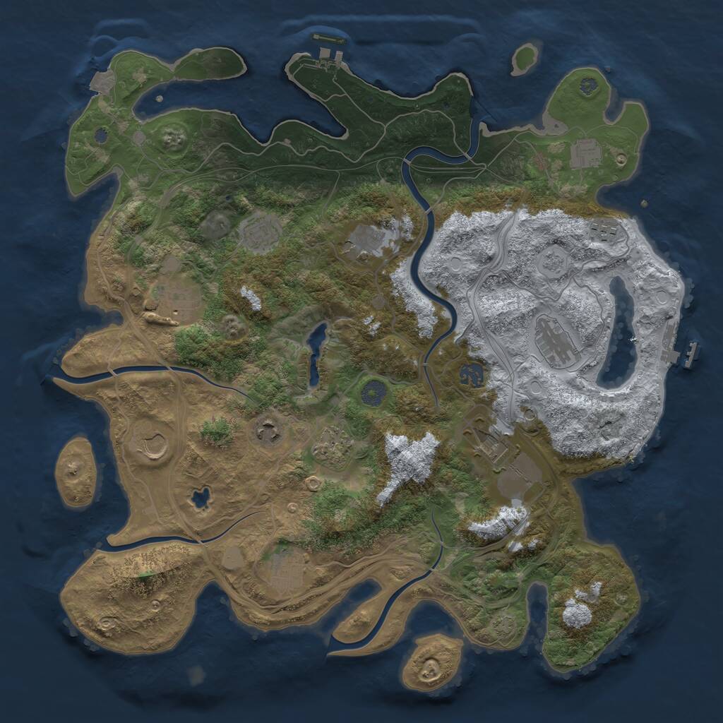 Rust Map: Procedural Map, Size: 4250, Seed: 382280, 19 Monuments