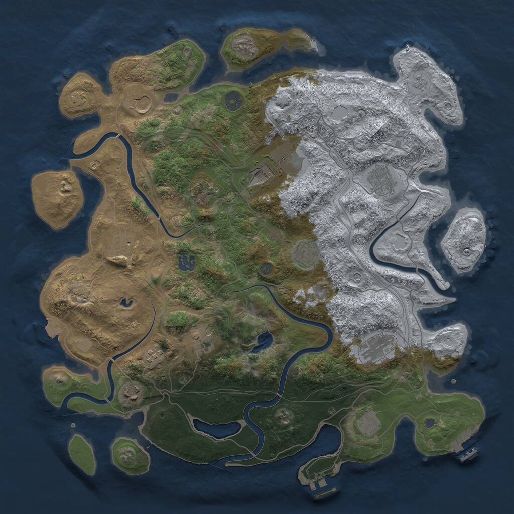 Rust Map: Procedural Map, Size: 4250, Seed: 789855, 19 Monuments