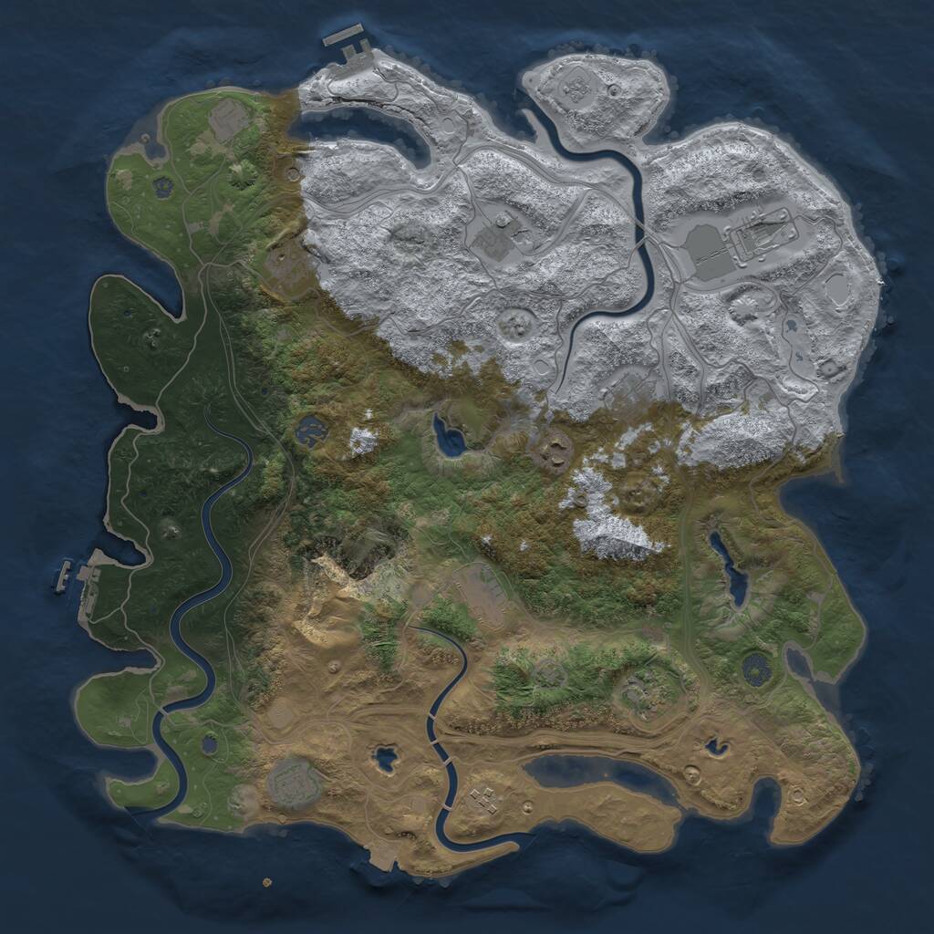 Rust Map: Procedural Map, Size: 4500, Seed: 565840, 18 Monuments
