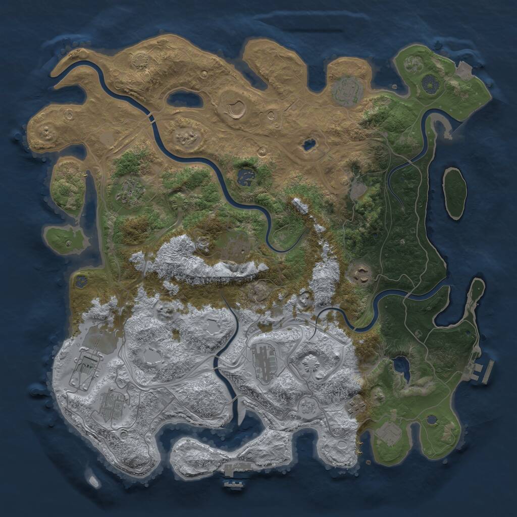 Rust Map: Procedural Map, Size: 4250, Seed: 782598, 19 Monuments