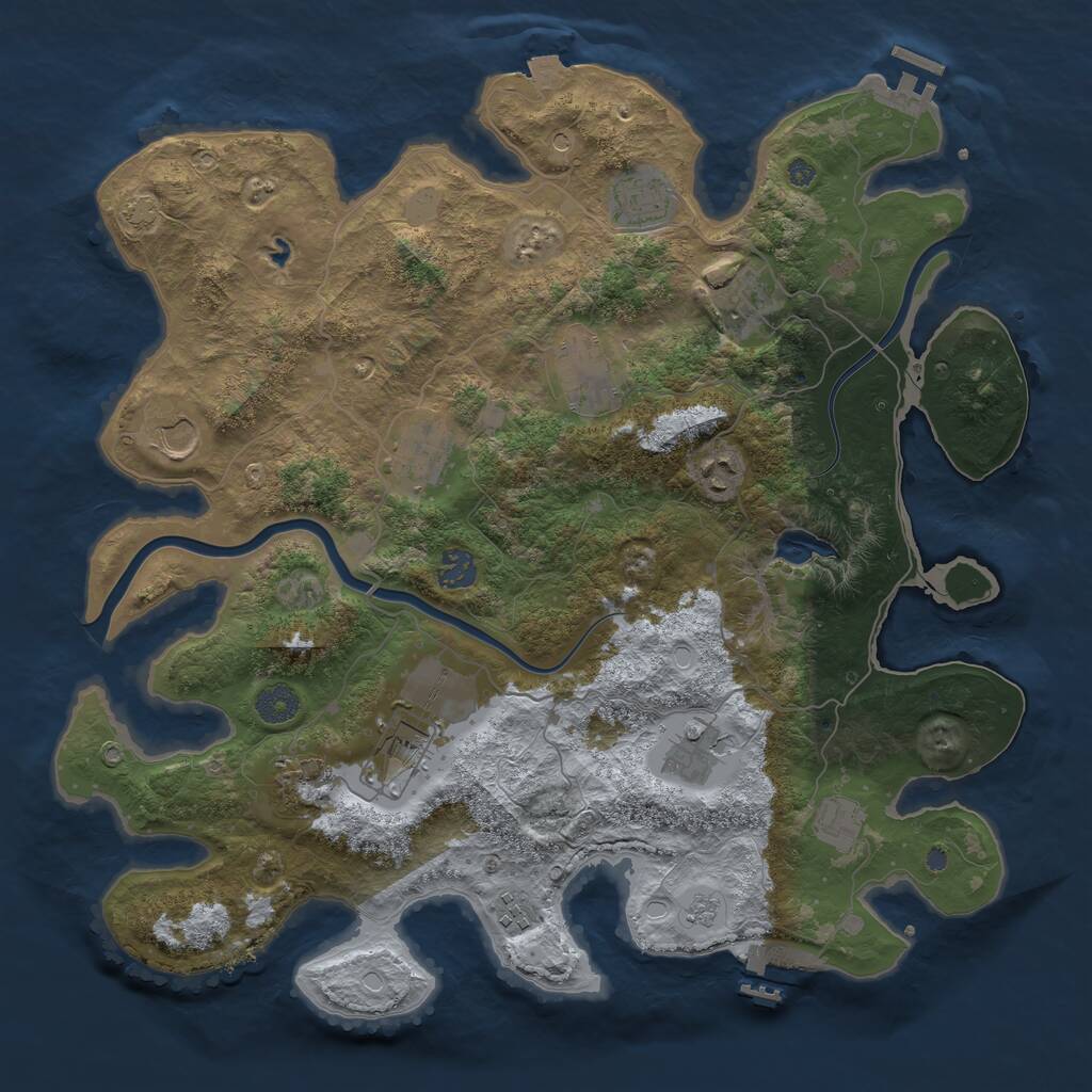 Rust Map: Procedural Map, Size: 4000, Seed: 211291, 19 Monuments