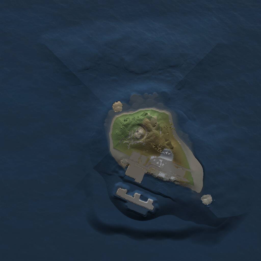 Rust Map: Procedural Map, Size: 1000, Seed: 7642, 4 Monuments
