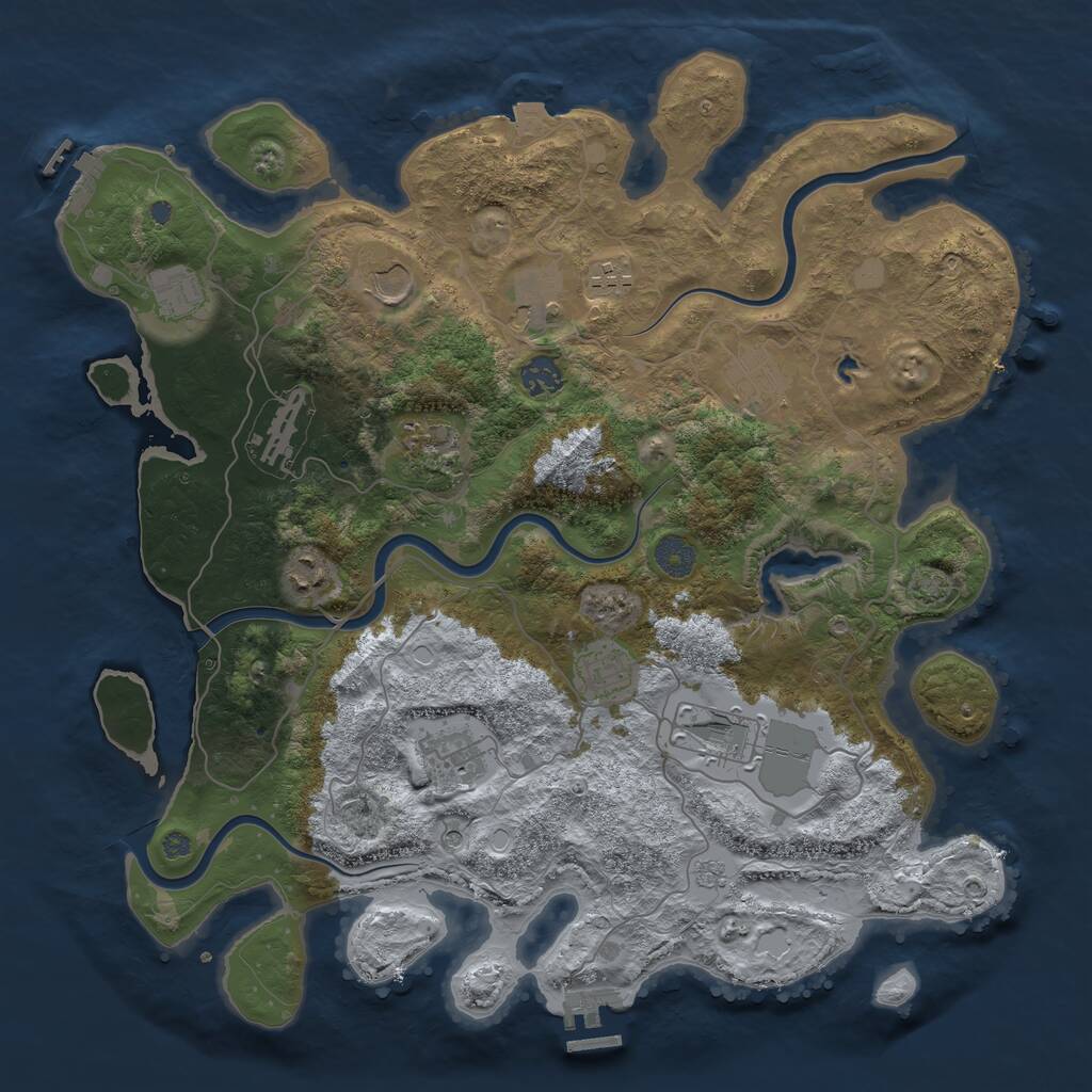 Rust Map: Procedural Map, Size: 4000, Seed: 1558713052, 19 Monuments