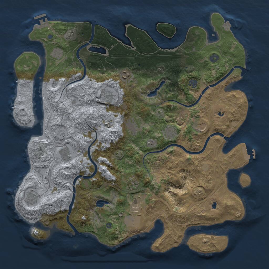 Rust Map: Procedural Map, Size: 4500, Seed: 802077, 19 Monuments
