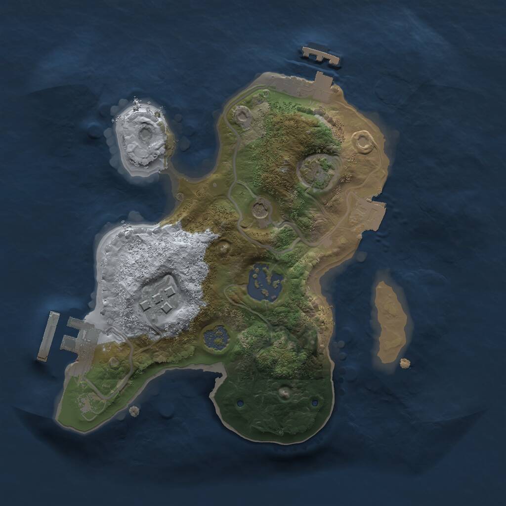 Rust Map: Procedural Map, Size: 2020, Seed: 1143175629, 9 Monuments