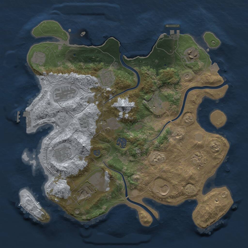 Rust Map: Procedural Map, Size: 3500, Seed: 1768323314, 19 Monuments