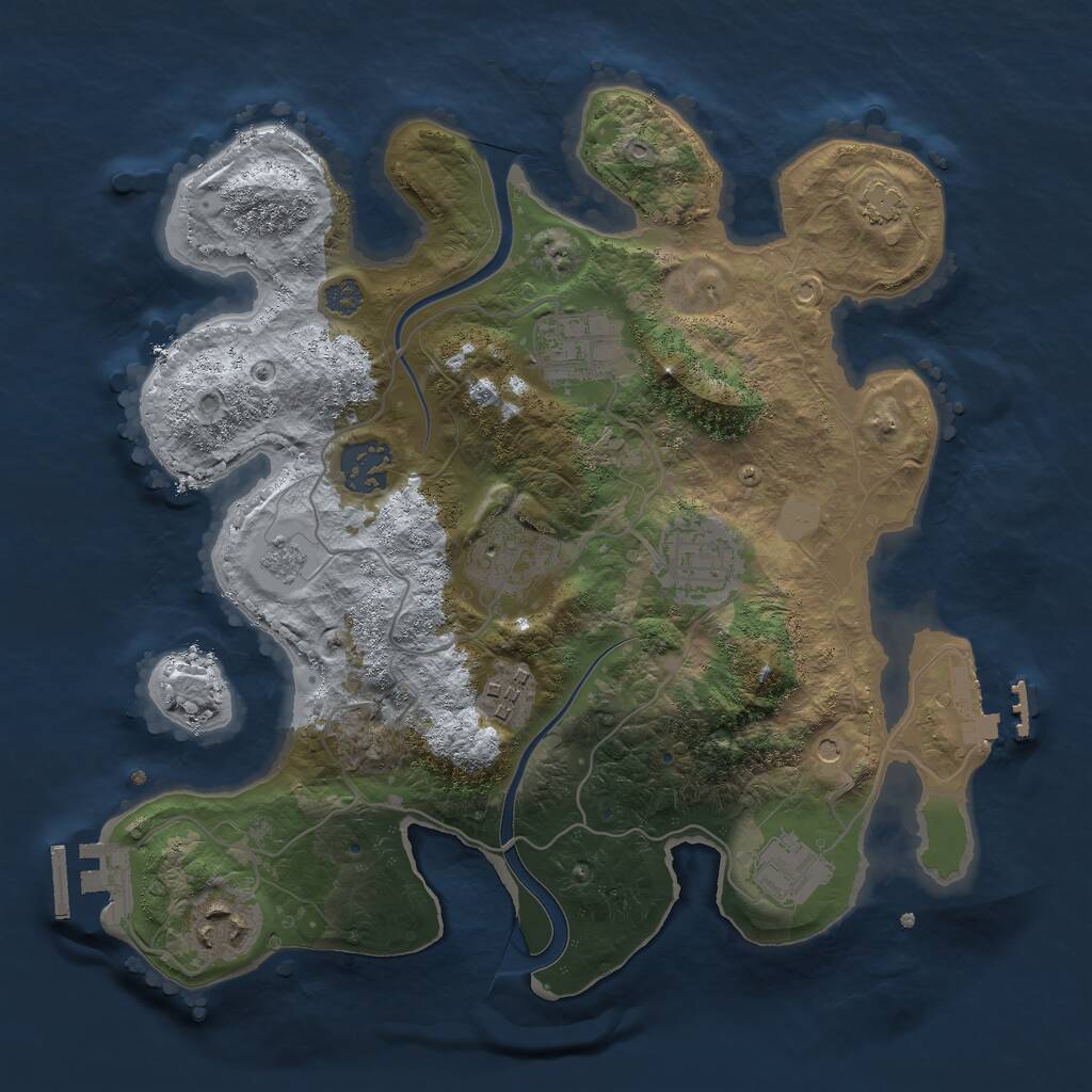 Rust Map: Procedural Map, Size: 3000, Seed: 575294612, 14 Monuments