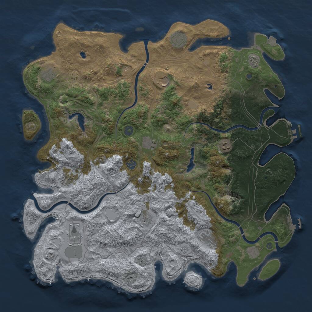 Rust Map: Procedural Map, Size: 4750, Seed: 720842, 19 Monuments
