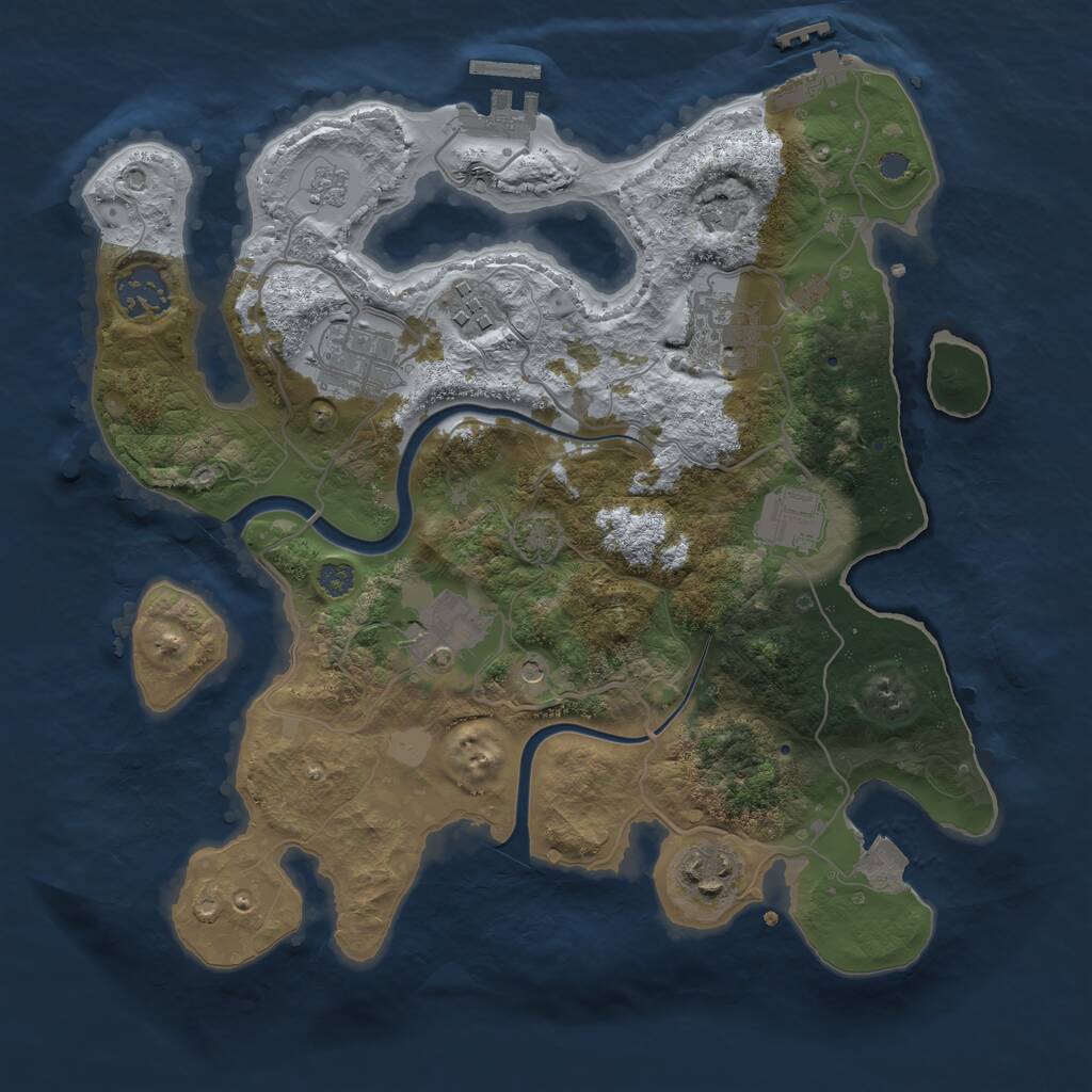 Rust Map: Procedural Map, Size: 3100, Seed: 102836, 14 Monuments