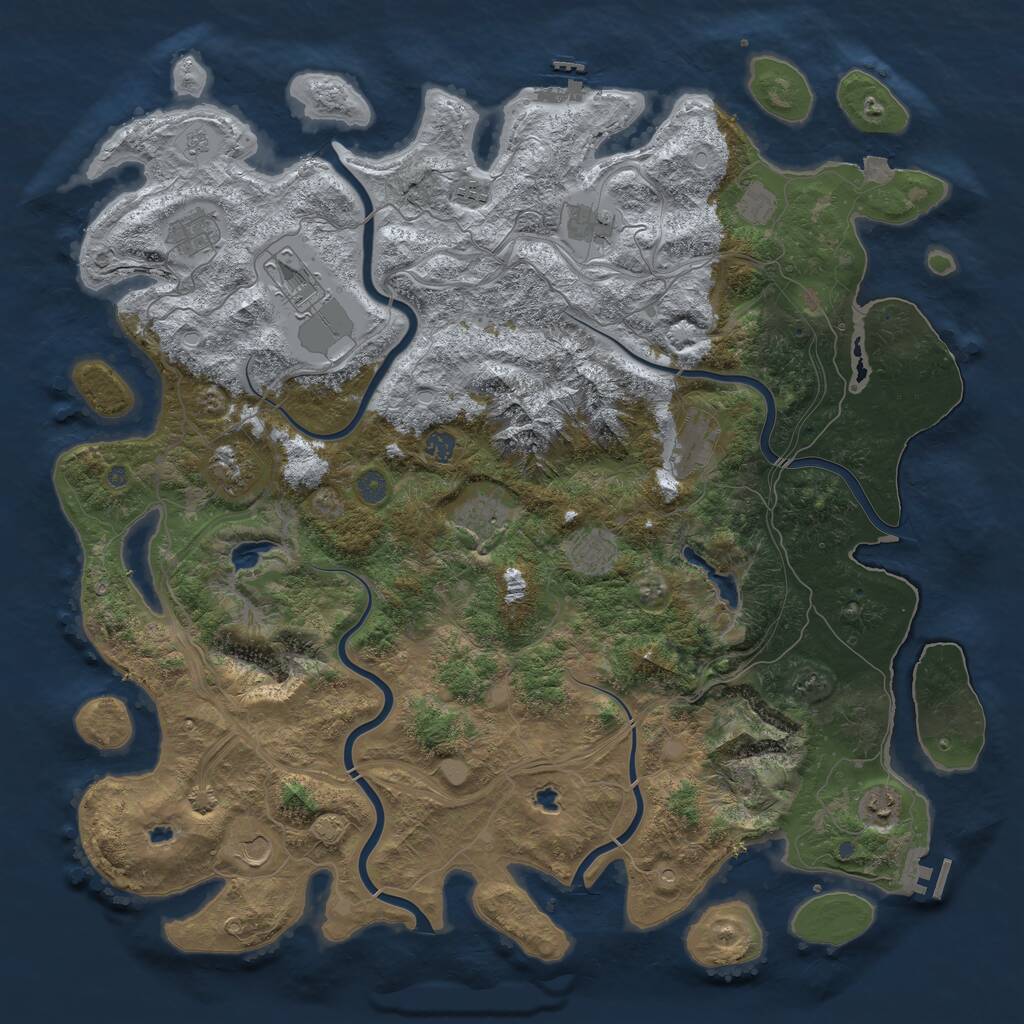 Rust Map: Procedural Map, Size: 5000, Seed: 180, 19 Monuments