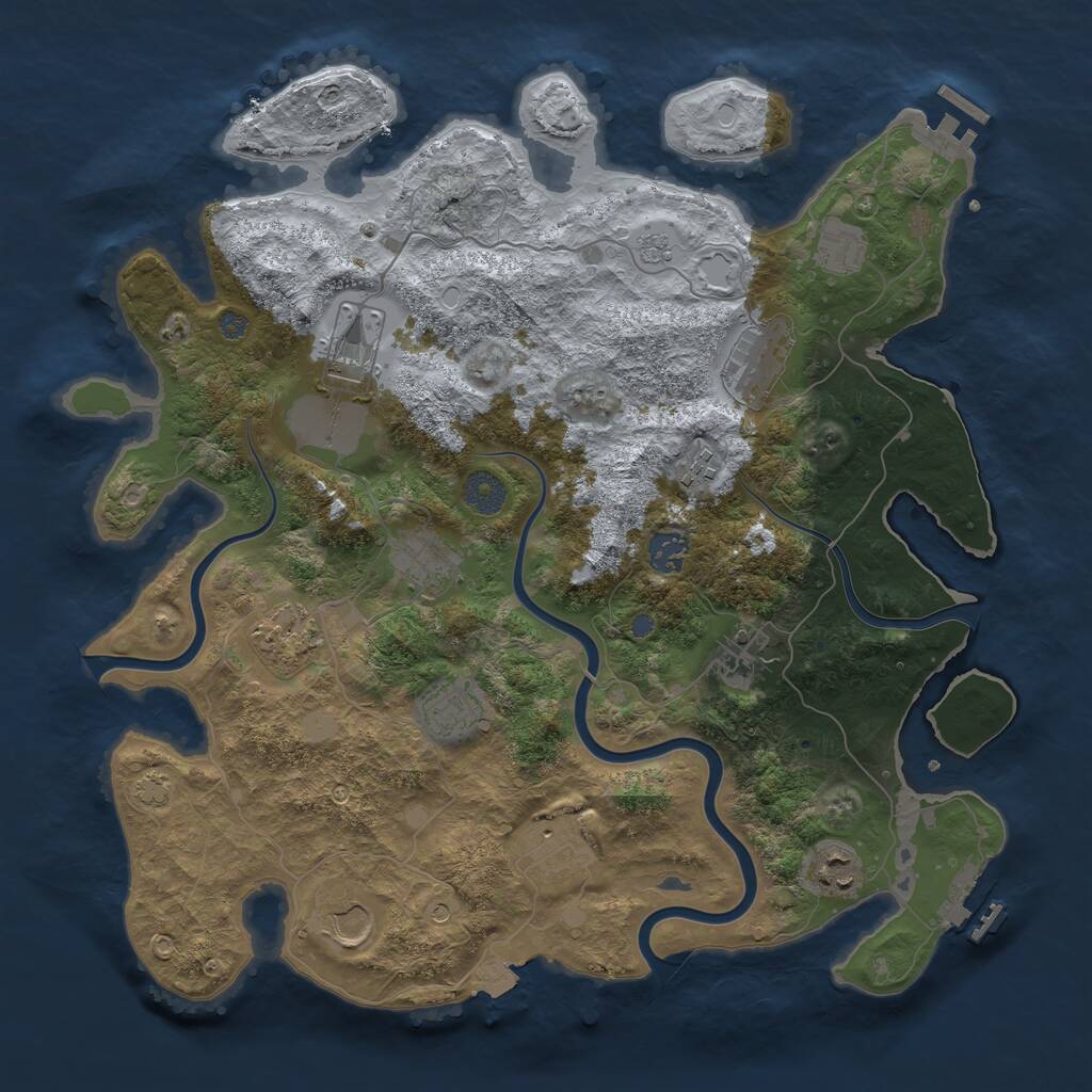 Rust Map: Procedural Map, Size: 3850, Seed: 847260, 19 Monuments