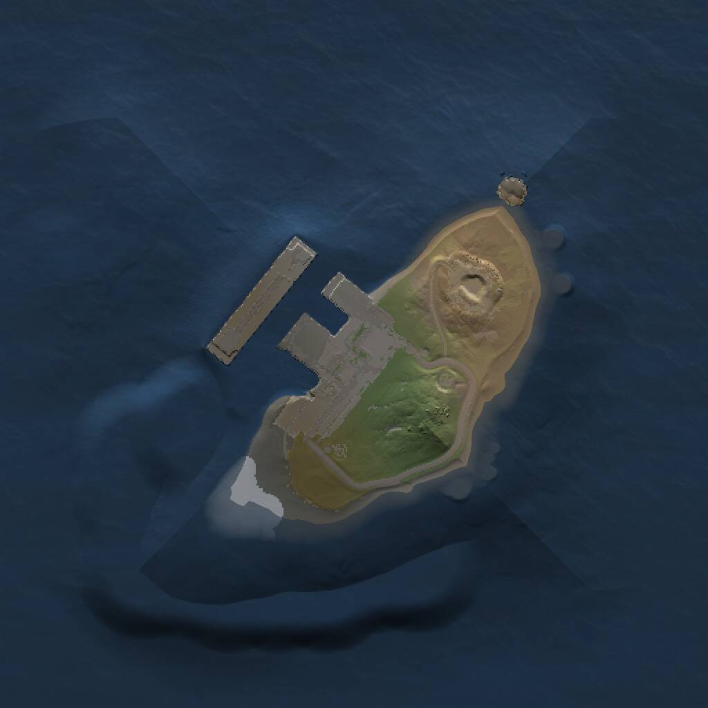 Rust Map: Procedural Map, Size: 1000, Seed: 7643, 4 Monuments