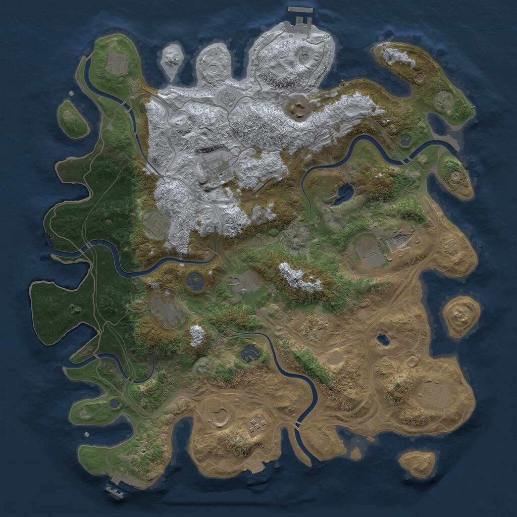 Rust Map: Procedural Map, Size: 4250, Seed: 791804, 19 Monuments