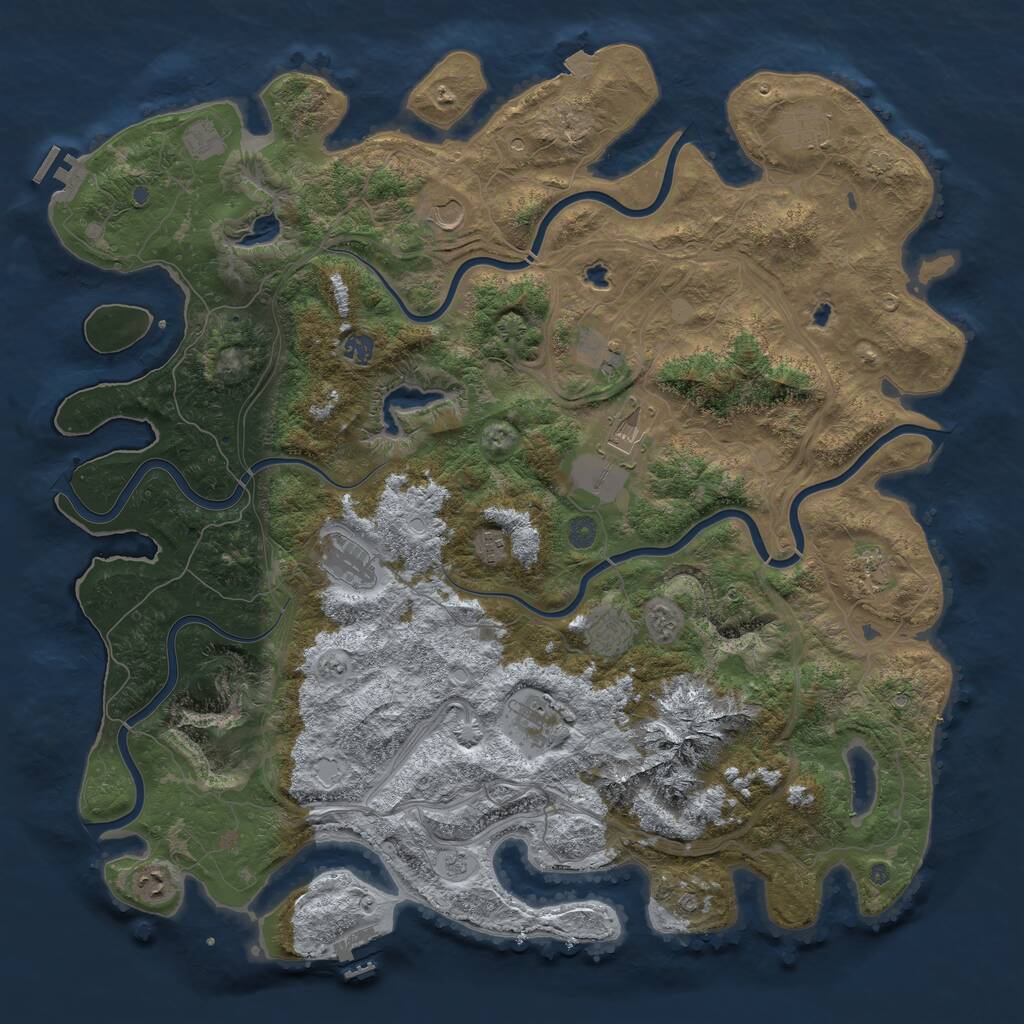 Rust Map: Procedural Map, Size: 5000, Seed: 138555532, 19 Monuments