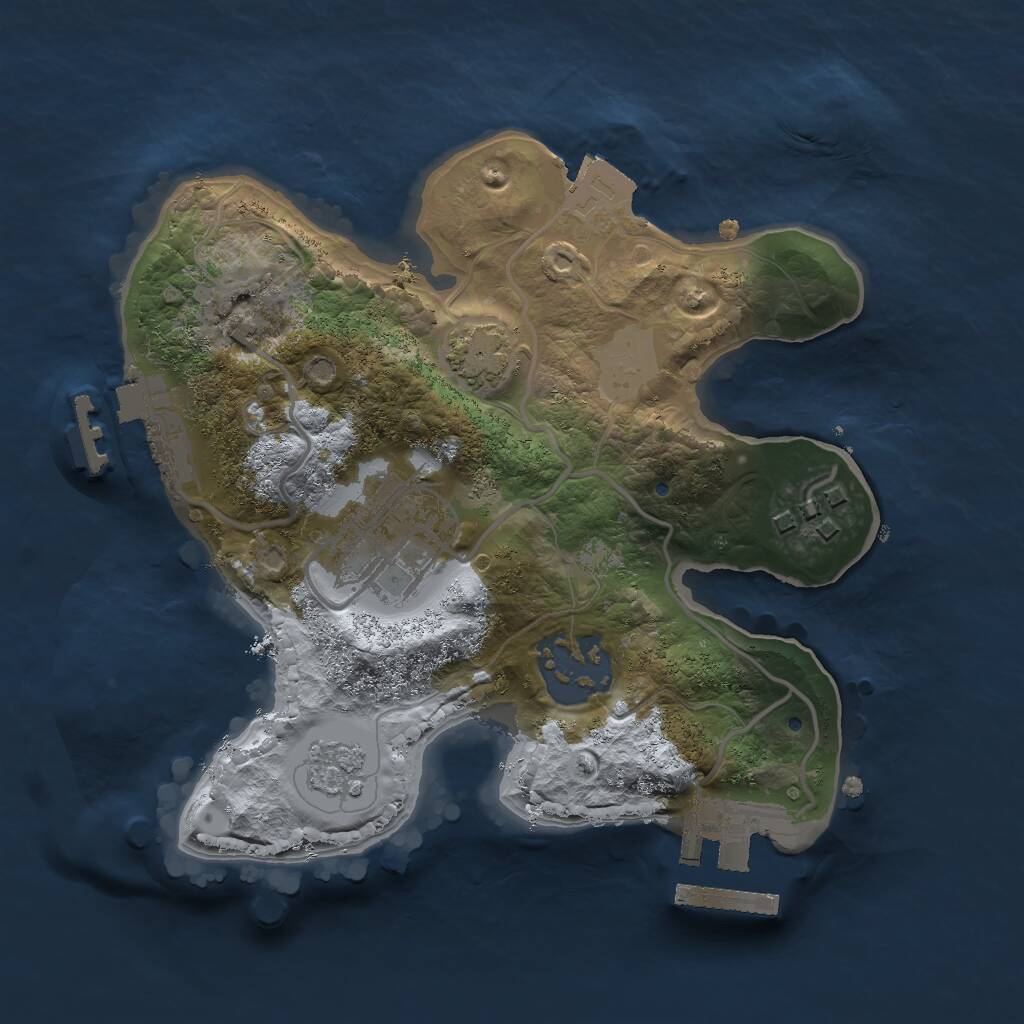 Rust Map: Procedural Map, Size: 2000, Seed: 431555621, 10 Monuments