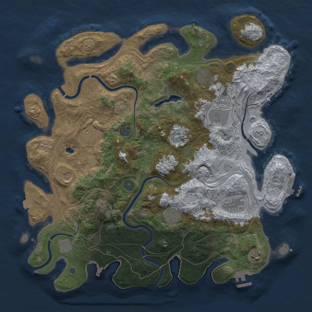 Rust Map: Procedural Map, Size: 4250, Seed: 9423454, 17 Monuments