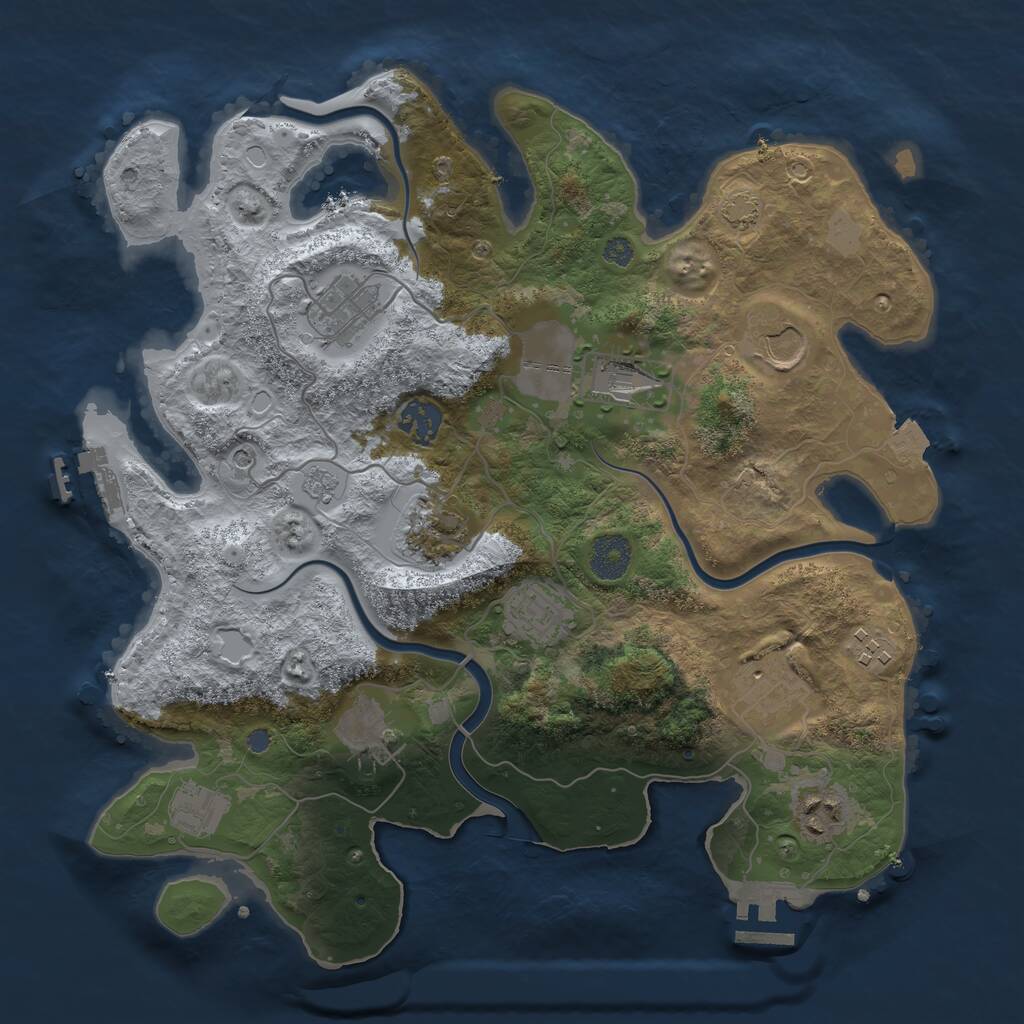 Rust Map: Procedural Map, Size: 3500, Seed: 20261105, 18 Monuments