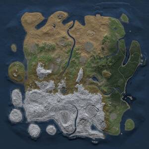 Thumbnail Rust Map: Procedural Map, Size: 4200, Seed: 1091, 19 Monuments