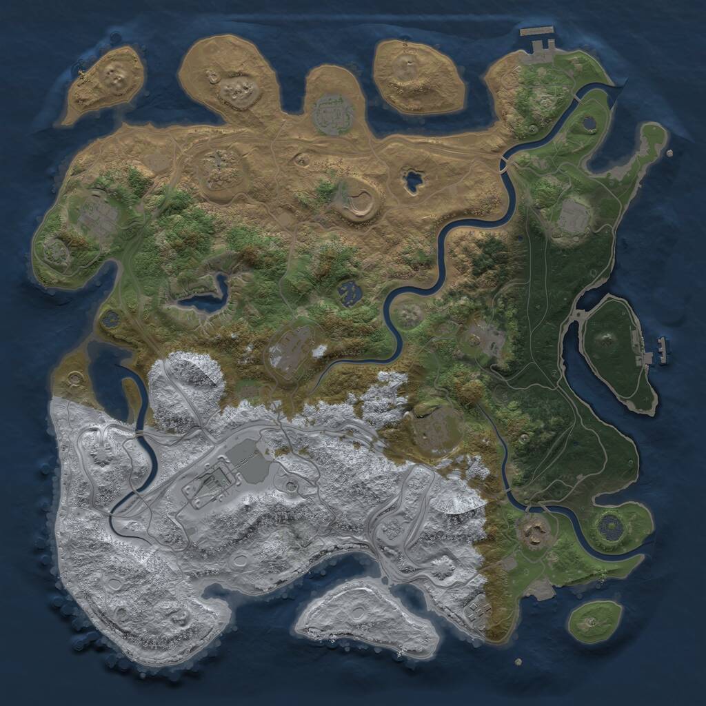 Rust Map: Procedural Map, Size: 4250, Seed: 1141922797, 19 Monuments