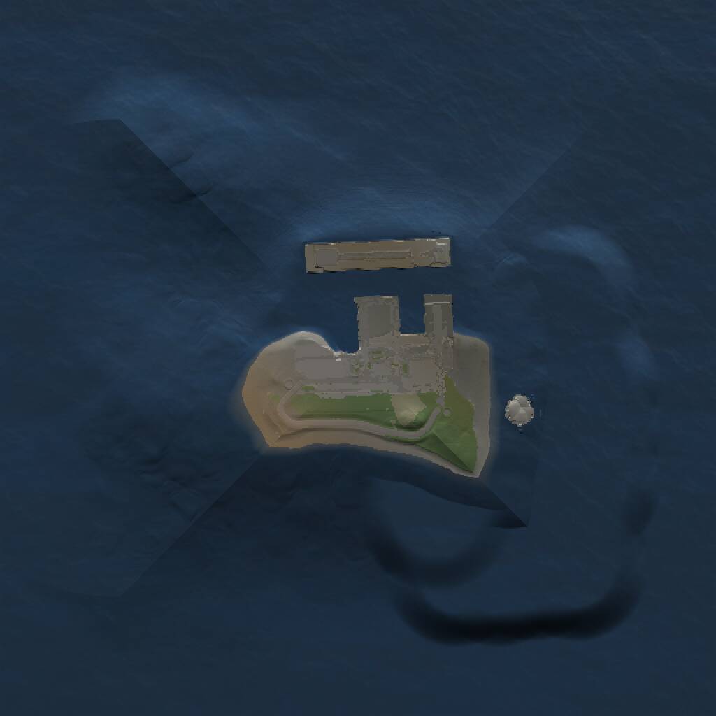 Rust Map: Procedural Map, Size: 1000, Seed: 23265, 4 Monuments