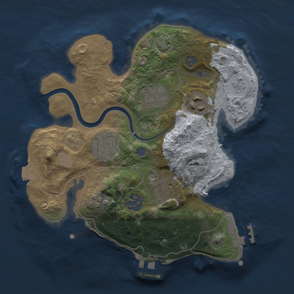 Rust Map: Procedural Map, Size: 2500, Seed: 26798, 14 Monuments